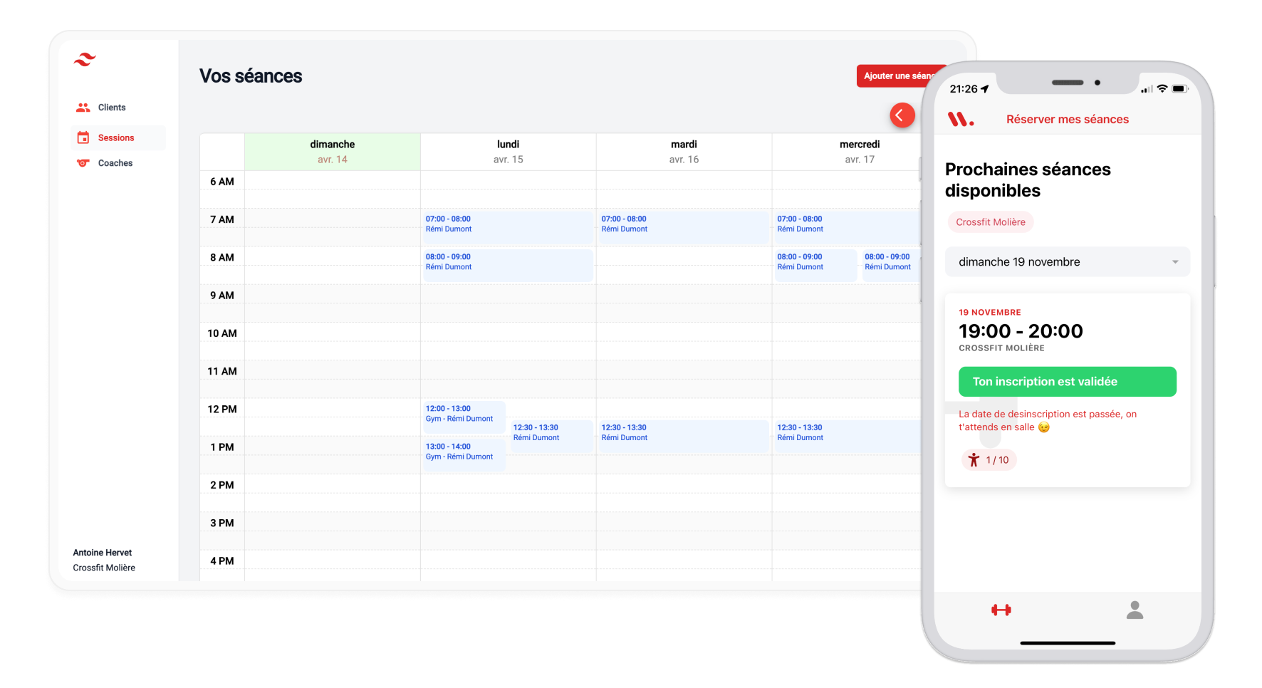 Application web et mobile de wodapp
